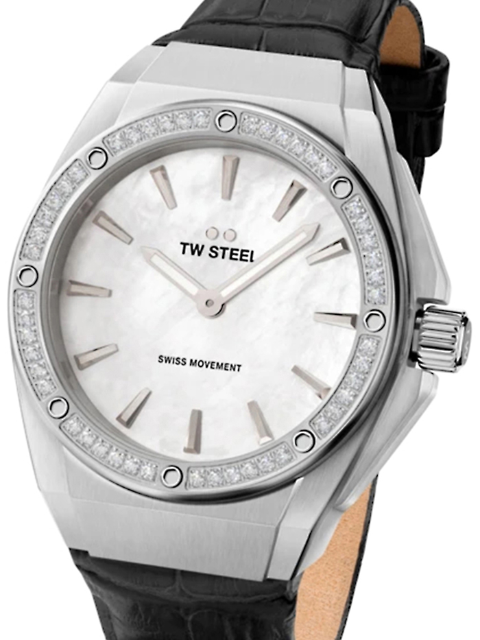 TW-Steel CEO Tech Roloi Batarias me Mavro Dermatino Louraki CE4027