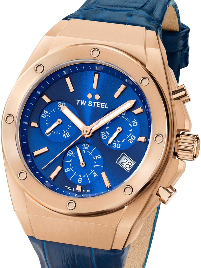 TW-Steel CEO Tech Roloi Xronogafos Batarias me Ble Dermatino Louraki CE4036