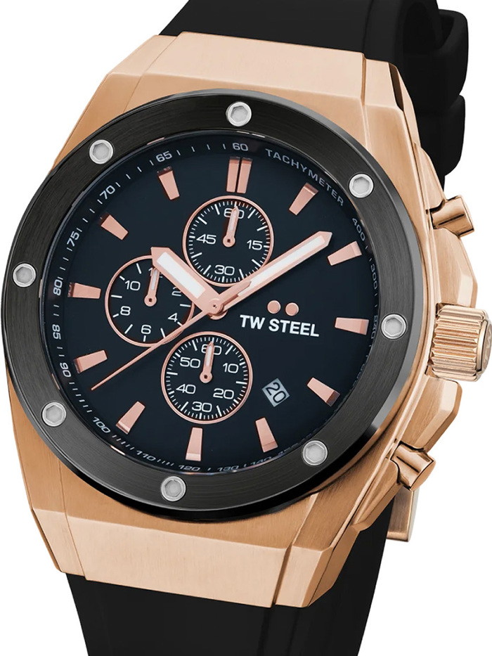 TW-Steel CEO Tech Roloi Xronogafos Batarias me Mavro Kaoutsouk Louraki CE4103