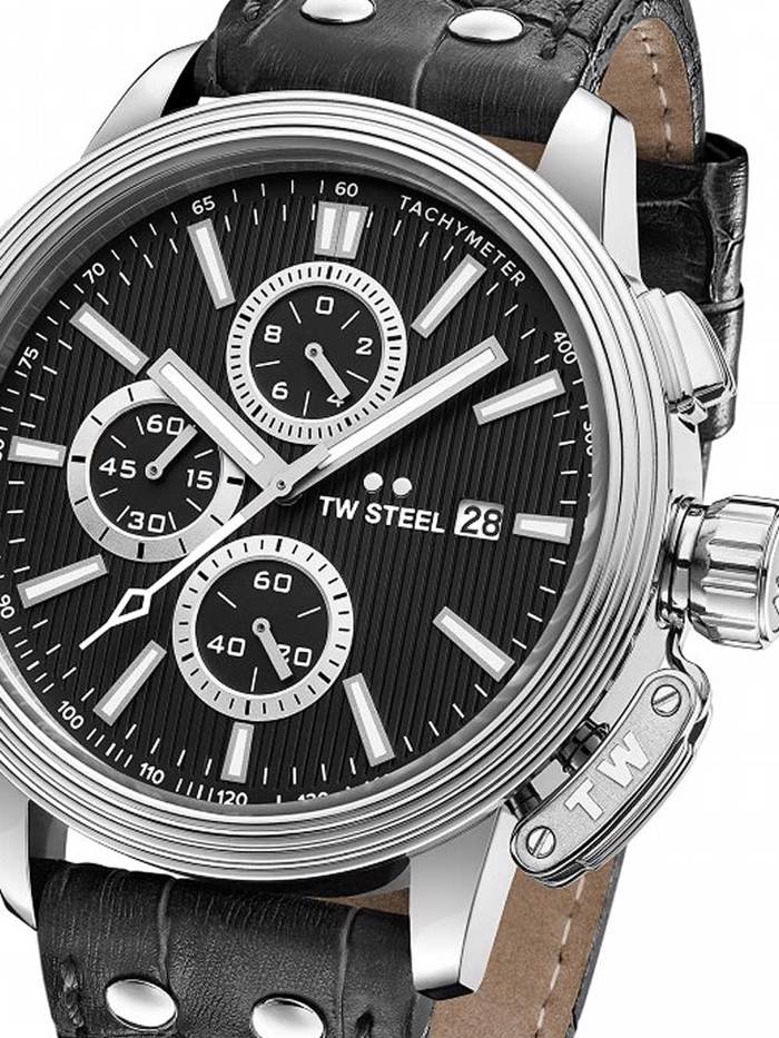 TW-Steel CEO Adesso Roloi Xronogafos Batarias me Mavro Dermatino Louraki CE7002