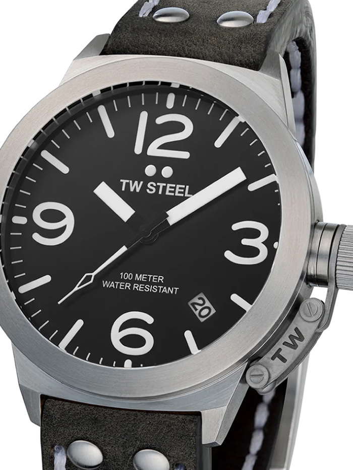 TW-Steel Canteen Roloi Batarias me Ggri Dermatino Louraki CS101