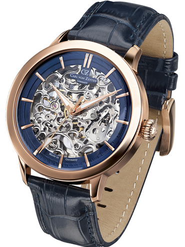 Carl von Zeyten Triberg Ρολόι Αυτόματο με Μπλε Δερμάτινο Λουράκι CVZ0013RBLS Carl von Zeyten Triberg Ρολόι Αυτόματο με Μπλε Δερμάτινο Λουράκι CVZ0013RBLS