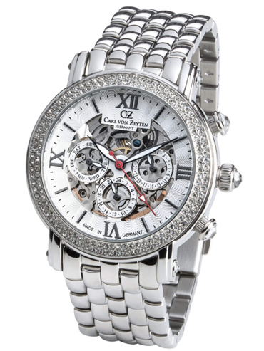 Carl von Zeyten Kniebis Ρολόι Αυτόματο με Ασημί Μεταλλικό Μπρασελέ CVZ0062WHMS Carl von Zeyten Kniebis Ρολόι Αυτόματο με Ασημί Μεταλλικό Μπρασελέ CVZ0062WHMS