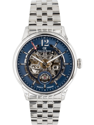 Carl von Zeyten Schramberg Ρολόι Αυτόματο με Ασημί Μεταλλικό Μπρασελέ CVZ0080BLMS