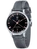 DuFa Weimar GMT Roloi Batarias me Ggri Dermatino Louraki DF-9006-08