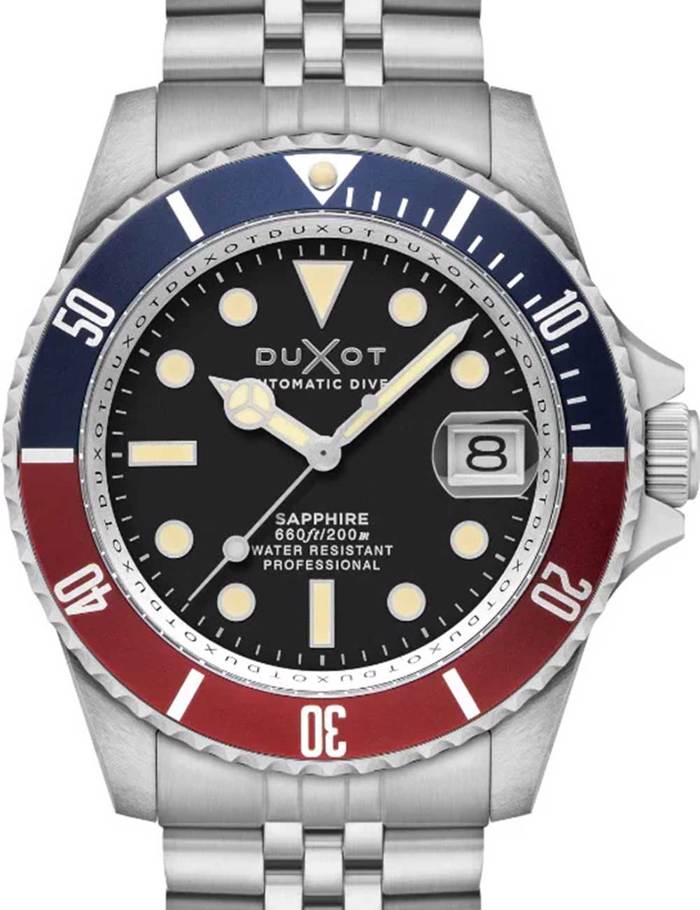 Duxot Atlantica Diver Roloi Aftomato me Asimi Metalliko Brasele DX-2057-11