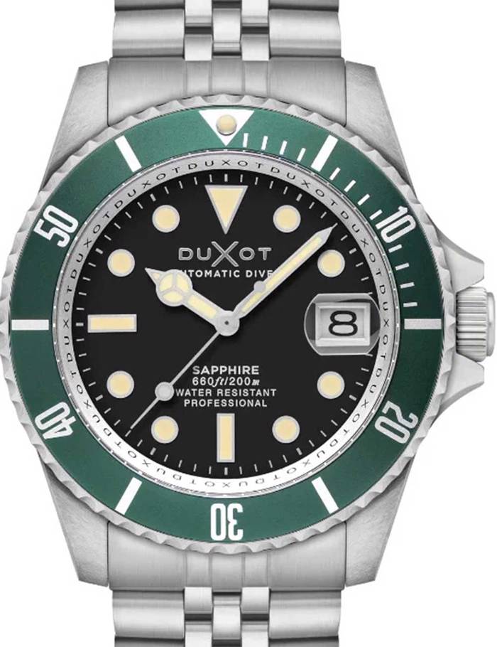 Duxot Atlantica Diver Roloi Aftomato me Asimi Metalliko Brasele DX-2057-33