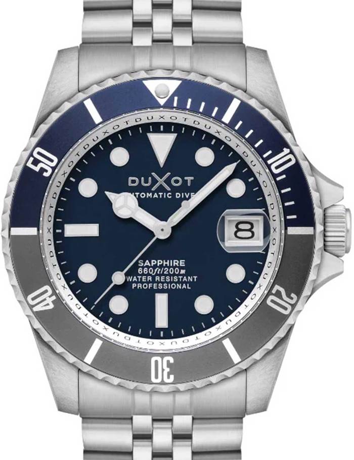 Duxot Atlantica Diver Roloi Aftomato me Asimi Metalliko Brasele DX-2057-44