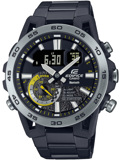 Casio Edifice Smartwatch Roloi Batarias me Mavro Metalliko Brasele ECB-40DC-1AEF