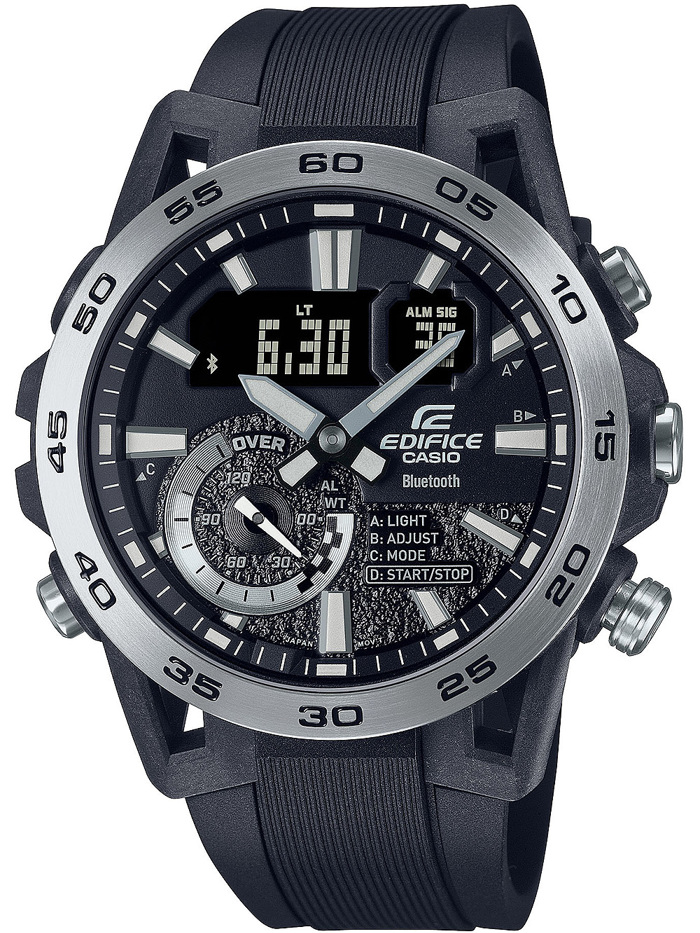 Casio Edifice Smartwatch Roloi Batarias me Mavro Kaoutsouk Louraki ECB-40P-1AEF