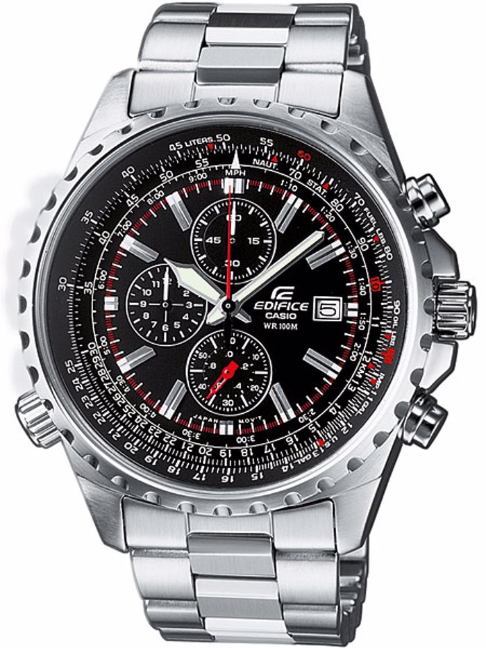 Casio Edifice Roloi Xronogafos Batarias me Asimi Metalliko Brasele EF-527D-1AVEF