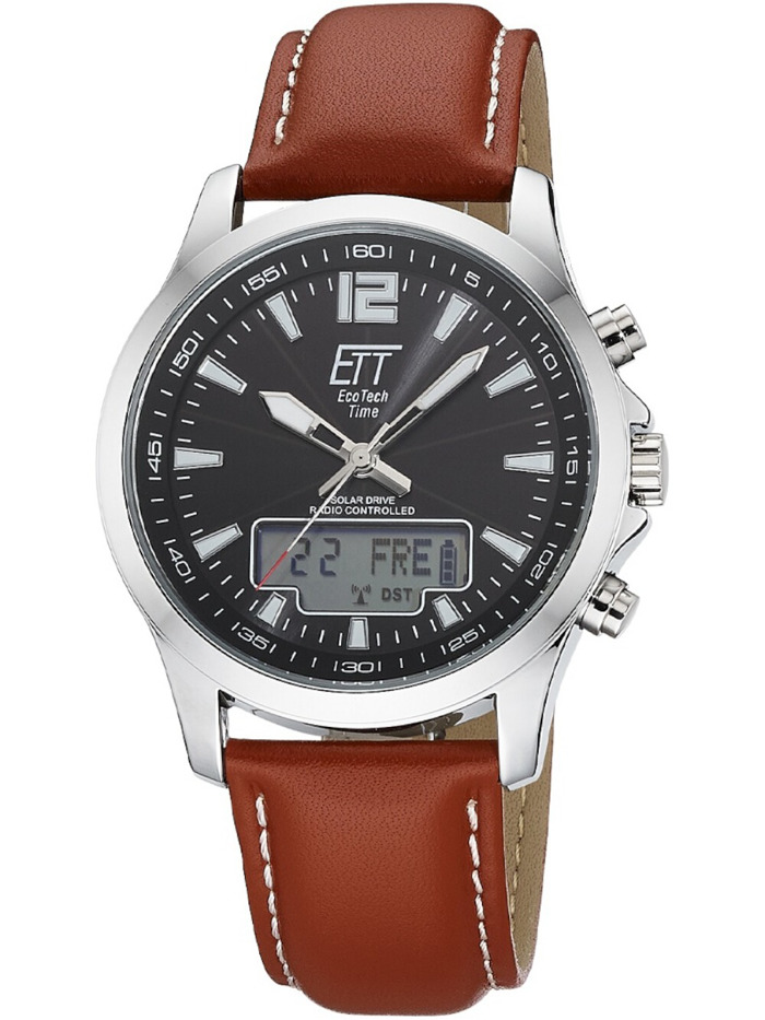 ETT Eco Tech Time EGA-11713-21L Mens Watch Radio-controlled Solar Drive Professional Chronograph 45mm 5ATM