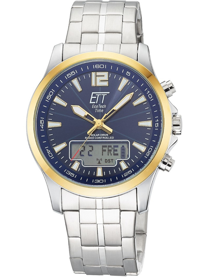 ETT Eco Tech Time EGA-11717-31M Mens Watch Radio-controlled Solar Drive Professional Chronograph 45mm 5ATM