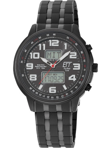 ETT Eco Tech Time EGS-11736-22M Mens Watch Solar Drive Radio-controlled 48mm 10ATM