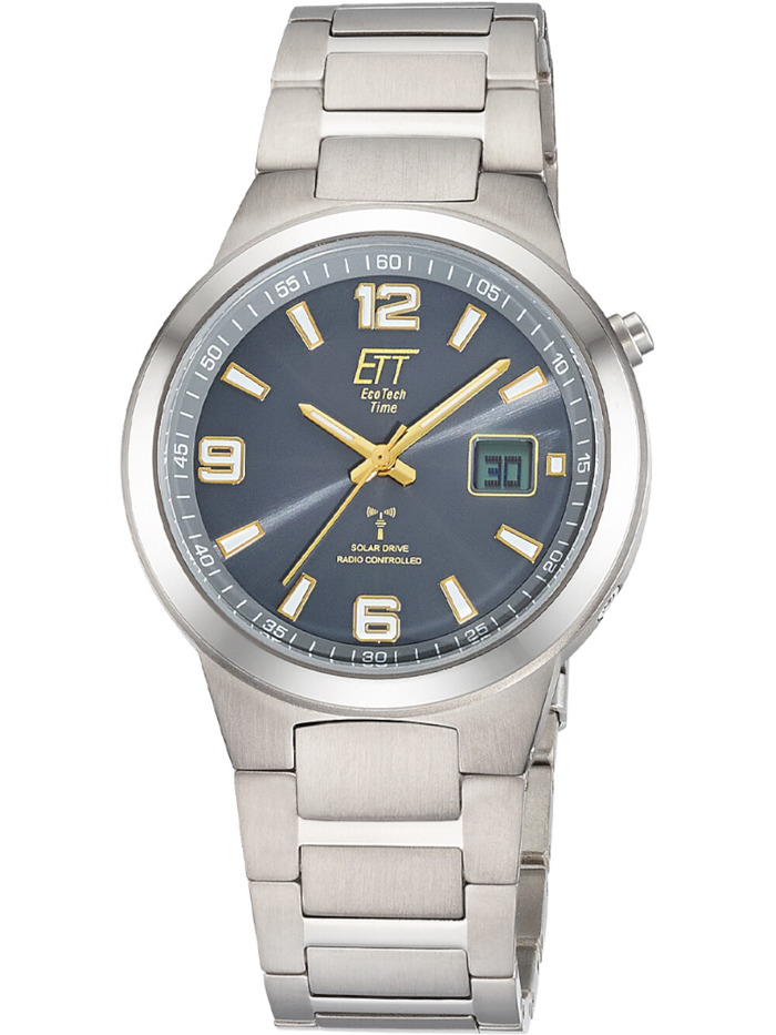 ETT Eco Tech Time EGT-11708-52M Mens Watch Radio-controlled Solar Drive Everest Gents Titan 41mm 5ATM