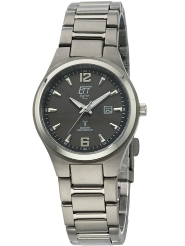 ETT Eco Tech Time Solar Drive Funk Everest II Titan Ρολόι Ηλιακής Ενέργειας με Ασημί Μεταλλικό Μπρασελέ ELT-11438-11M