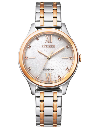 Citizen Eco-Drive Ρολόι Ηλιακής Ενέργειας με Ασημί Μεταλλικό Μπρασελέ EM0506-77A