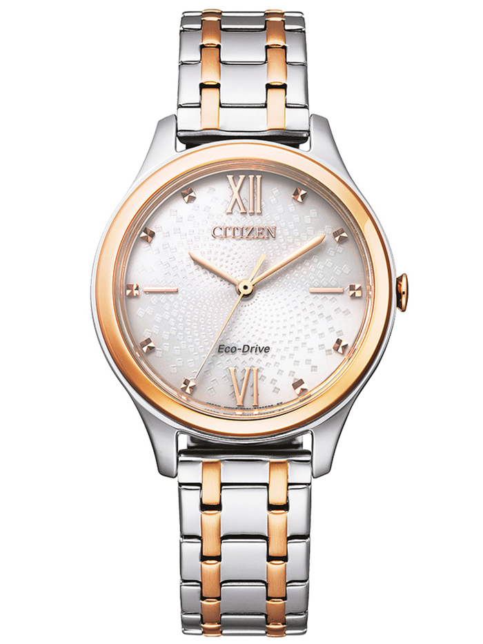 Citizen Eco-Drive Roloi Iliakis Energias me Asimi Metalliko Brasele EM0506-77A