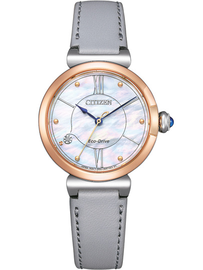 Citizen Eco-Drive Elegance Ρολόι Ηλιακής Ενέργειας με Γκρι Οικολογικό Δερμάτινο Λουράκι EM1074-15D