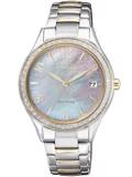 Citizen Eco-Drive Elegance Roloi Iliakis Energias me Xruso / Asimi Metalliko Brasele EO1184-81D
