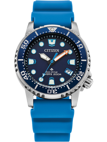 Citizen Eco-Drive Marine Promaster Ρολόι Ηλιακής Ενέργειας με Μπλε Καουτσούκ Λουράκι EO2028-06L