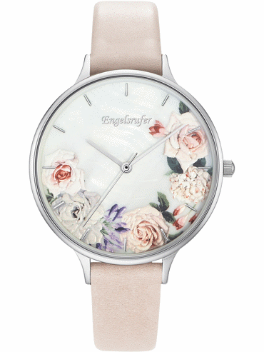 Engelsrufer Flower Ladies Watch Ρολόι Μπαταρίας με Ροζ Δερμάτινο Λουράκι ERWA-FLOWER2-LBE1-LS