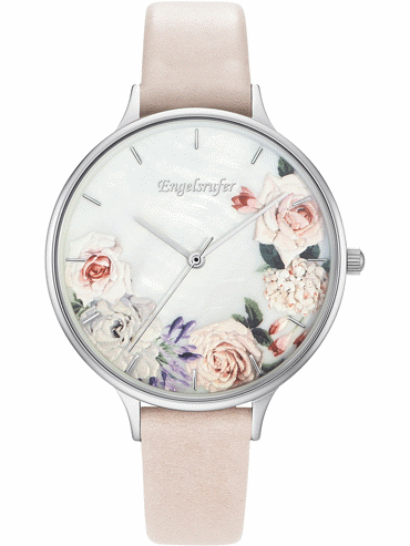 Engelsrufer Flower Ladies Watch Ρολόι Μπαταρίας με Ροζ Δερμάτινο Λουράκι ERWA-FLOWER2-LBE1-LS