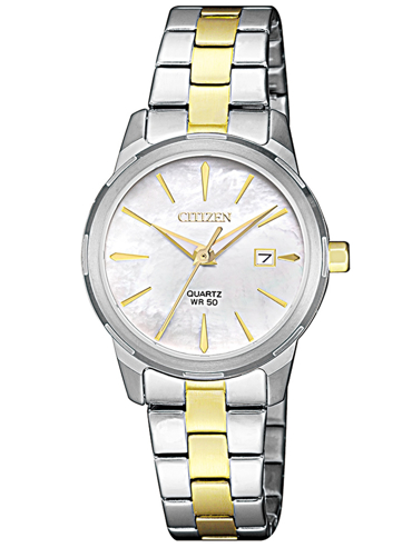 Citizen Elegance Ρολόι Μπαταρίας με Χρυσό / Ασημί Μεταλλικό Μπρασελέ EU6074-51D