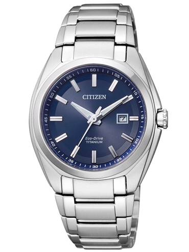 Citizen Eco-Drive Super-Titanium Ρολόι Ηλιακής Ενέργειας με Ασημί Μεταλλικό Μπρασελέ EW2210-53L