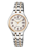 Citizen Elegance Roloi Batarias me Roz Xruso / Asimi Metalliko Brasele EW2486-87A