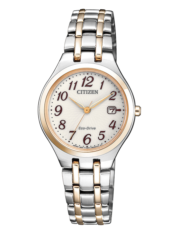 Citizen Elegance Roloi Batarias me Roz Xruso / Asimi Metalliko Brasele EW2486-87A