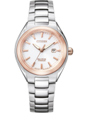 Citizen Eco-Drive Titanium Roloi Iliakis Energias me Roz Xruso / Asimi Metalliko Brasele EW2616-83A