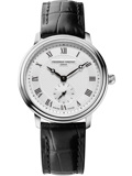 Frederique Constant Slimline Small Seconds Roloi Batarias me Mavro Dermatino Louraki FC-235M1S6