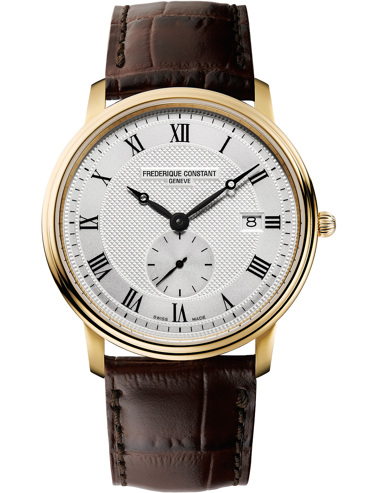 Frederique Constant Slimline Small Seconds Ρολόι Μπαταρίας με Καφέ Δερμάτινο Λουράκι FC-245M5S5