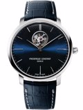 Frederique Constant Classic Slimline Roloi Aftomato me Ble Dermatino Louraki FC-312N4S6