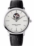 Frederique Constant Classic Slimline Roloi Aftomato me Mavro Dermatino Louraki FC-312S4S6
