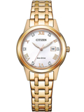 Citizen Eco-drive Elegance Roloi Iliakis Energias me Xruso Metalliko Brasele FE1243-83A