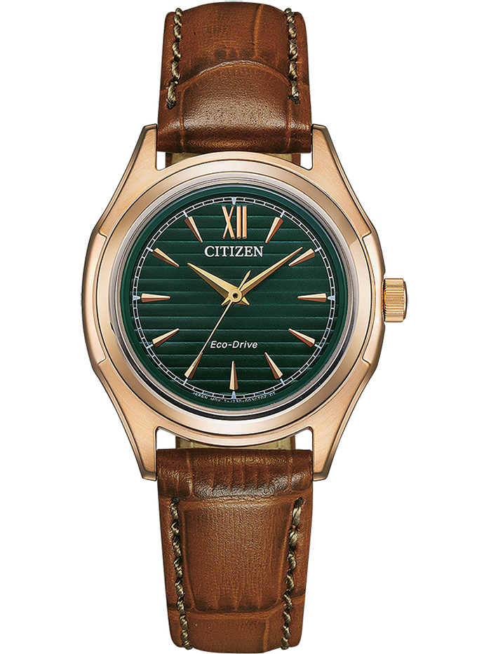 Citizen Eco-Drive Roloi Iliakis Energias me Kafe Dermatino Louraki FE2113-16X