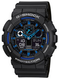 Casio G-Shock Roloi Xronogafos Batarias me Mavro Kaoutsouk Louraki GA-100-1A2ER