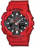 Casio G-Shock Roloi Xronogafos Batarias me Kokkino Kaoutsouk Louraki GA-100B-4AER