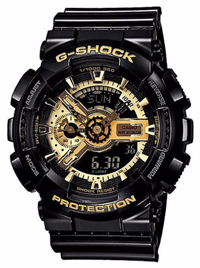 Casio G-Shock Roloi Xronogafos Batarias me Mavro Kaoutsouk Louraki GA-110GB-1AER