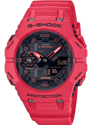 Casio G-Shock Smartwatch Ρολόι Μπαταρίας με Κόκκινο Καουτσούκ Λουράκι GA-B001-4AER