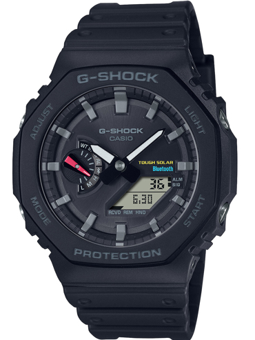 Casio G-Shock Smartwatch Ρολόι Ηλιακής Ενέργειας με Μαύρο Καουτσούκ Λουράκι GA-B2100-1AER