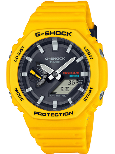 Casio G-Shock Solar Smartwatch Ρολόι Ηλιακής Ενέργειας με Κίτρινο Καουτσούκ Λουράκι GA-B2100C-9AER