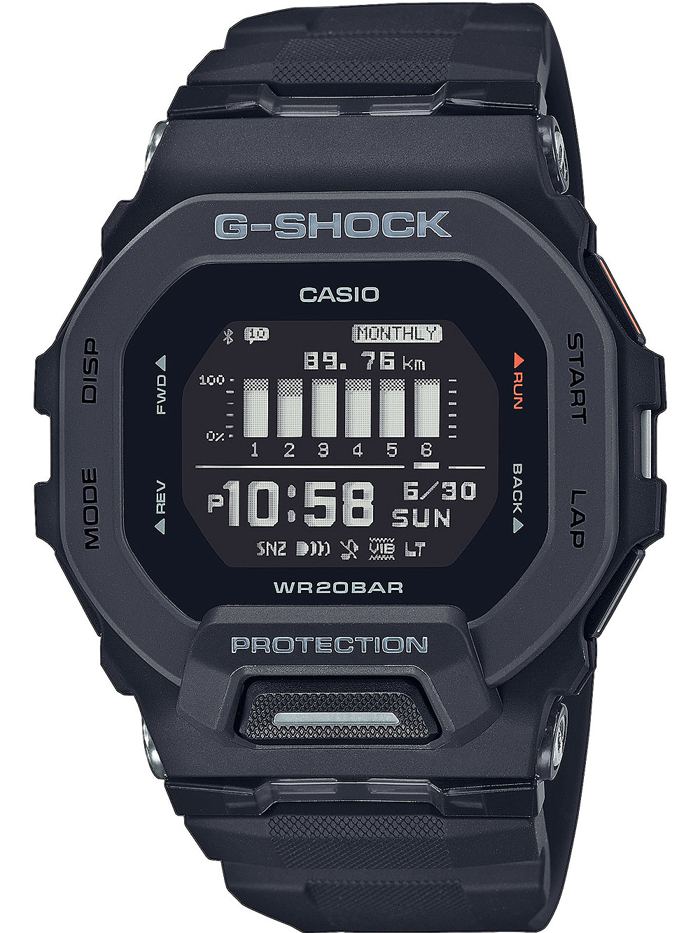 Casio G-Shock Smartwatch Roloi Batarias me Mavro Kaoutsouk Louraki GBD-200-1ER