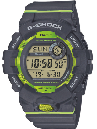 Casio G-Shock Smartwatch Ρολόι Μπαταρίας με Γκρι Καουτσούκ Λουράκι GBD-800-8ER