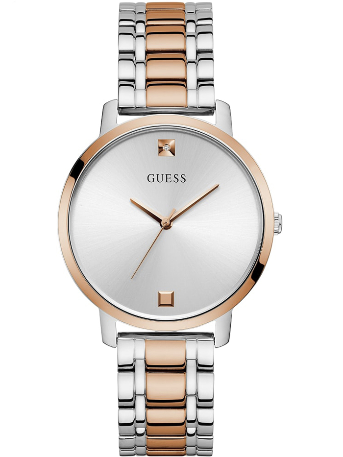 Guess Nova Roloi Batarias me Roz Xruso / Asimi Metalliko Brasele GW0073L2