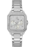 Guess Deco Roloi Batarias me Asimi Metalliko Brasele GW0472L1