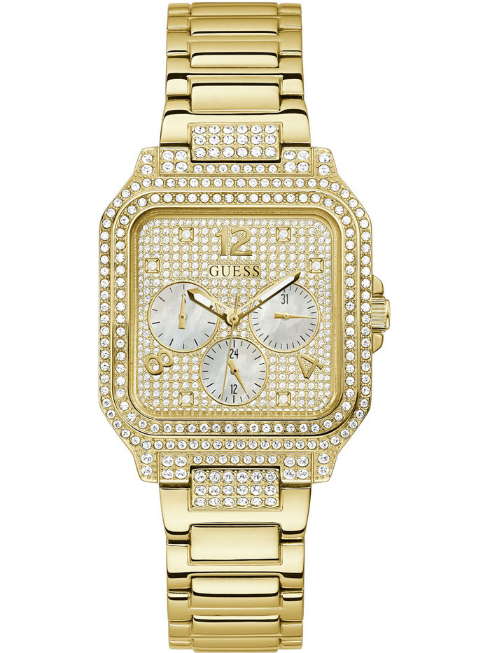 Guess Deco Roloi Batarias me Xruso Metalliko Brasele GW0472L2