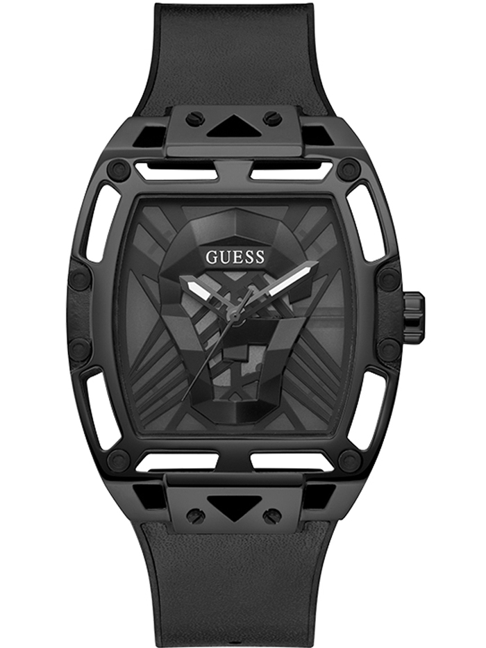 Guess Legend Roloi Batarias me Mavro Kaoutsouk Louraki GW0500G2